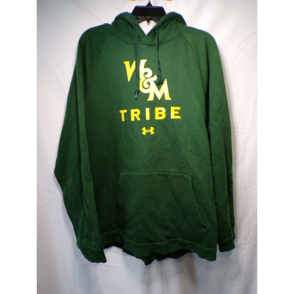 Under Armour Men's 2XL W&M Tribe Green Pullover Hoodie College Graphic